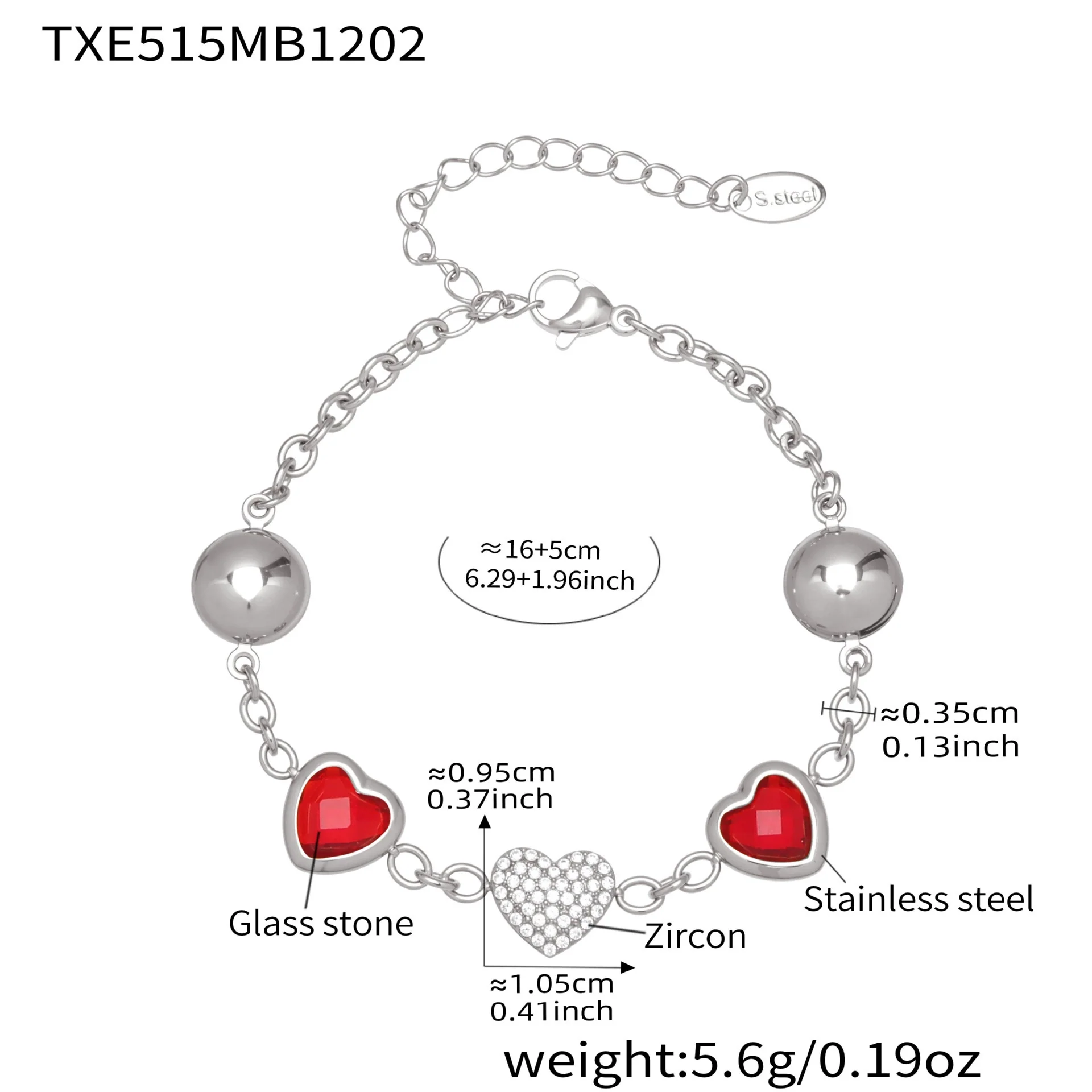 Wholesale Dopamine Jewelry Set Light Luxury Style Stainless Steel Zircon 18K Gold Plated Heart Necklace And Bracelet For Women - Image 23