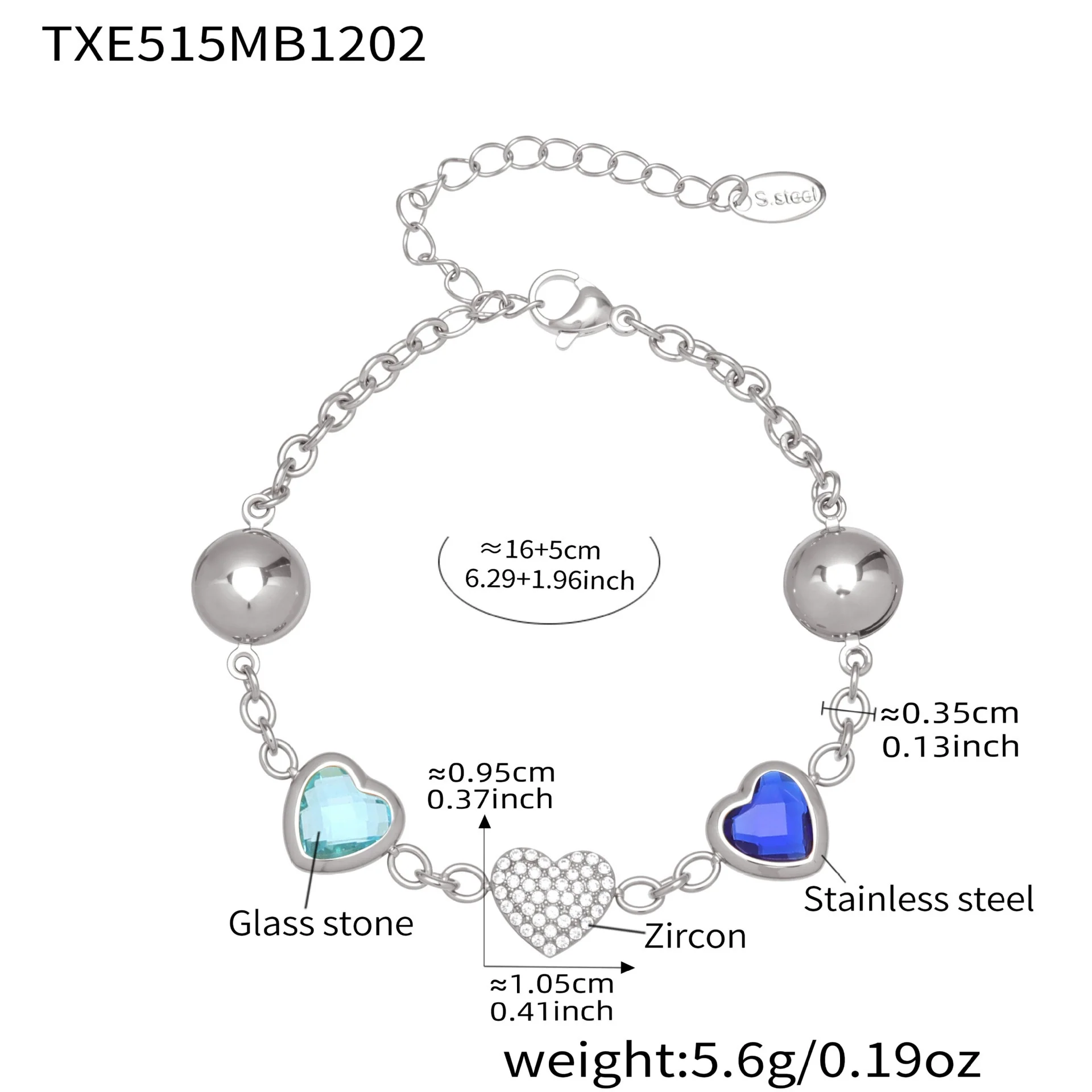 Wholesale Dopamine Jewelry Set Light Luxury Style Stainless Steel Zircon 18K Gold Plated Heart Necklace And Bracelet For Women - Image 24