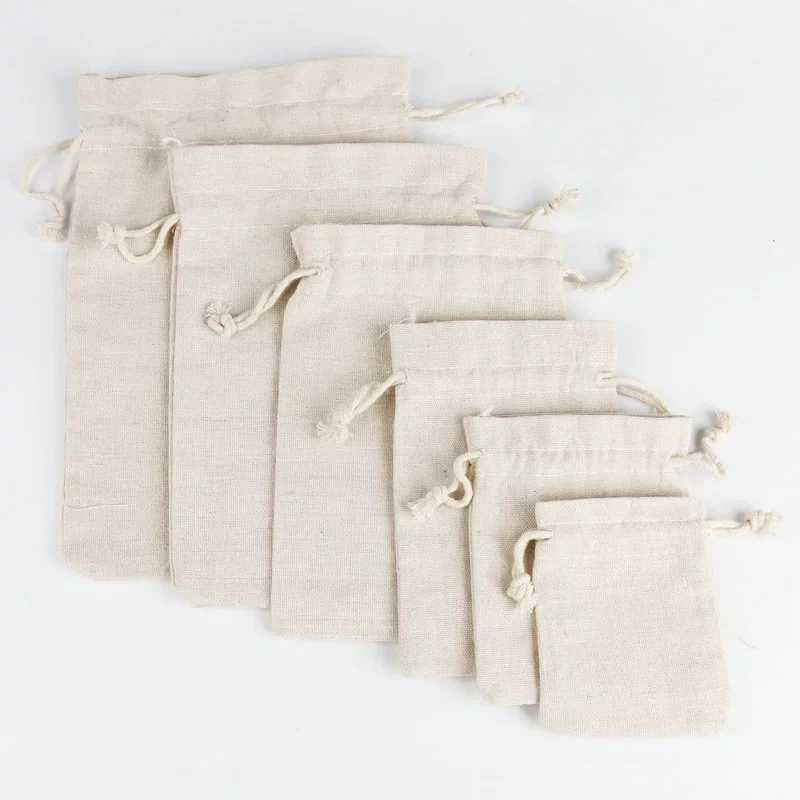 Wholesale Drawstring Cotton Cloth Jewelry Storage Bag With Silk Screen Printing - Image 2