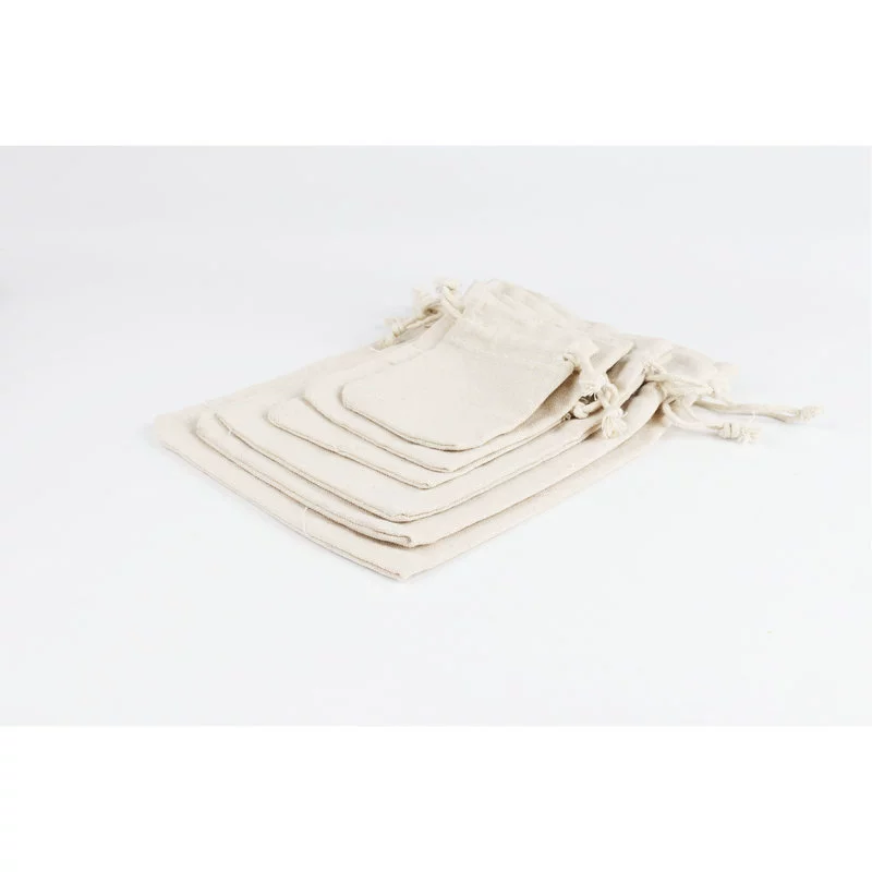Wholesale Drawstring Cotton Cloth Jewelry Storage Bag With Silk Screen Printing - Image 3