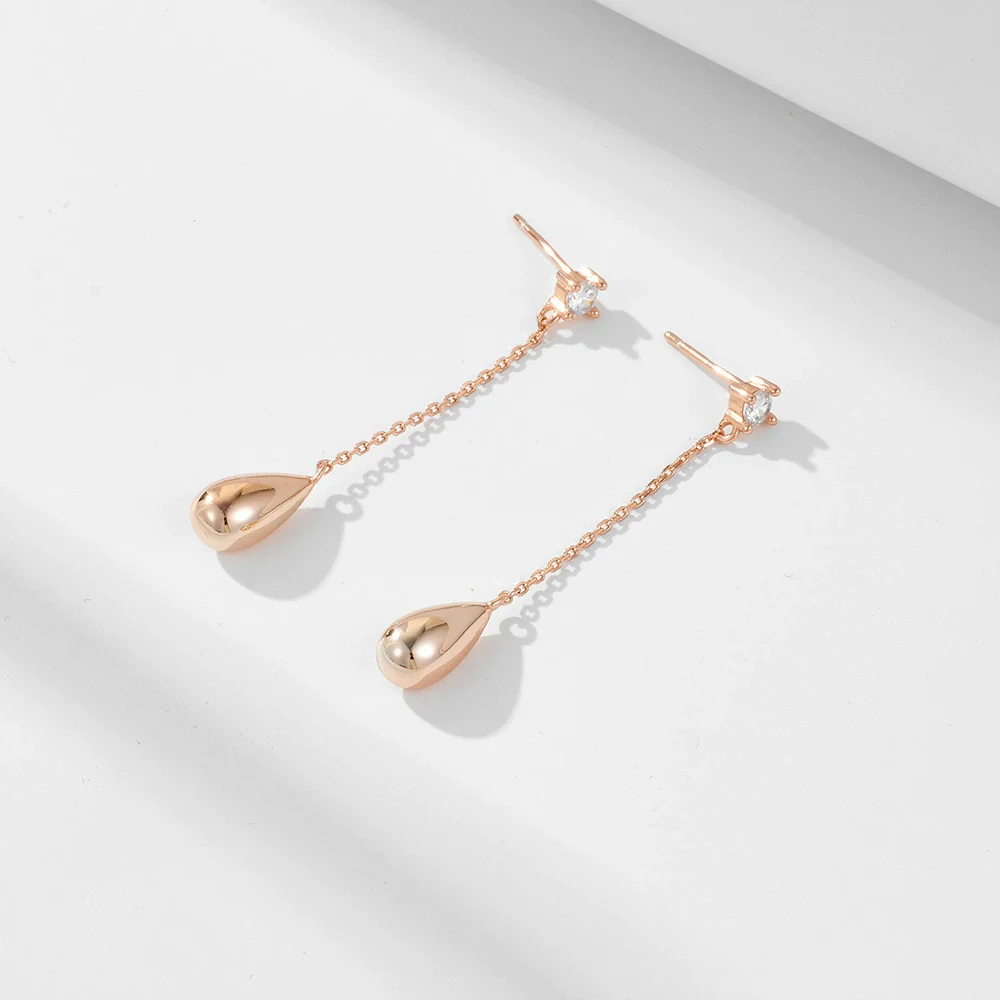 Wholesale Dropshaped Tassel Sterling Silver Earrings For Women In Simple Cold Style