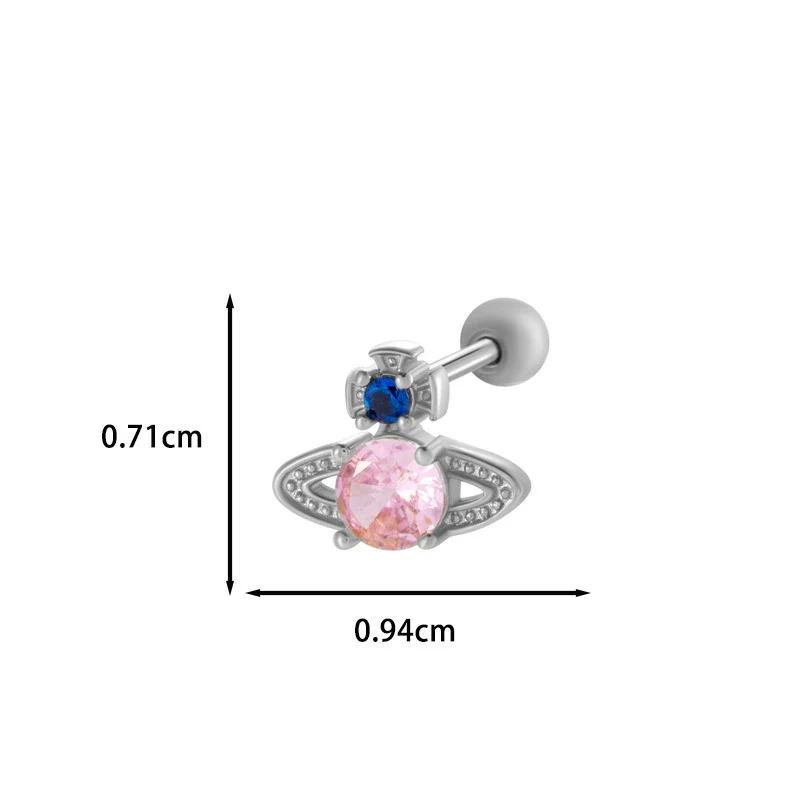 Wholesale Ear Bone Nail Copper Inlaid Zircon Stainless Steel Princess Style Heart Pattern Electroplated For Women - Image 12