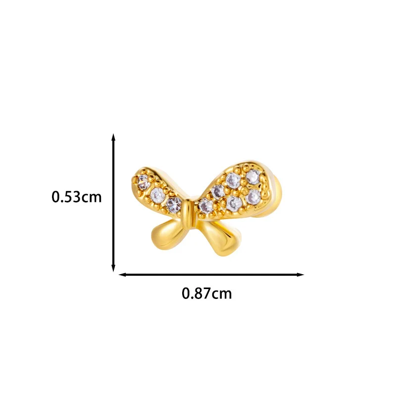 Wholesale Ear Bone Nail Stainless Steel Copper Inlaid Zircon Girlish Butterfly Bow Heart Pattern Electroplated - Image 12