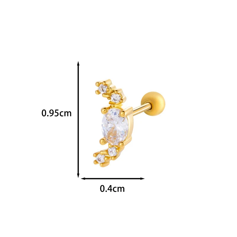 Wholesale Ear Bone Nail Stainless Steel Copper Inlaid Zircon Girlish Butterfly Bow Heart Pattern Electroplated - Image 18