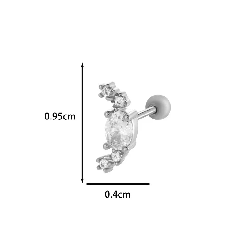 Wholesale Ear Bone Nail Stainless Steel Copper Inlaid Zircon Girlish Butterfly Bow Heart Pattern Electroplated - Image 19