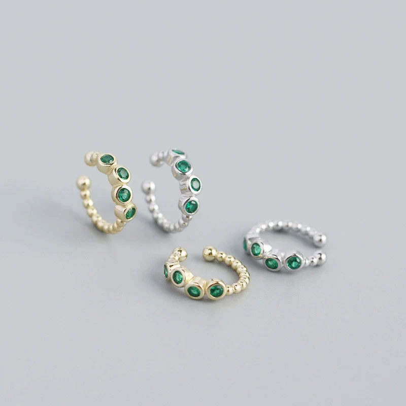 Wholesale Ear Clip S925 Sterling Silver Geometric Metal Wind For Women Electroplated