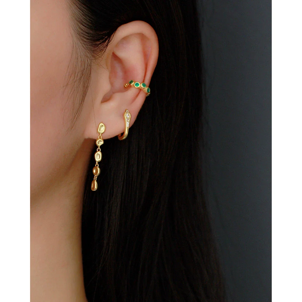 Wholesale Ear Clip S925 Sterling Silver Geometric Metal Wind For Women Electroplated - Image 2