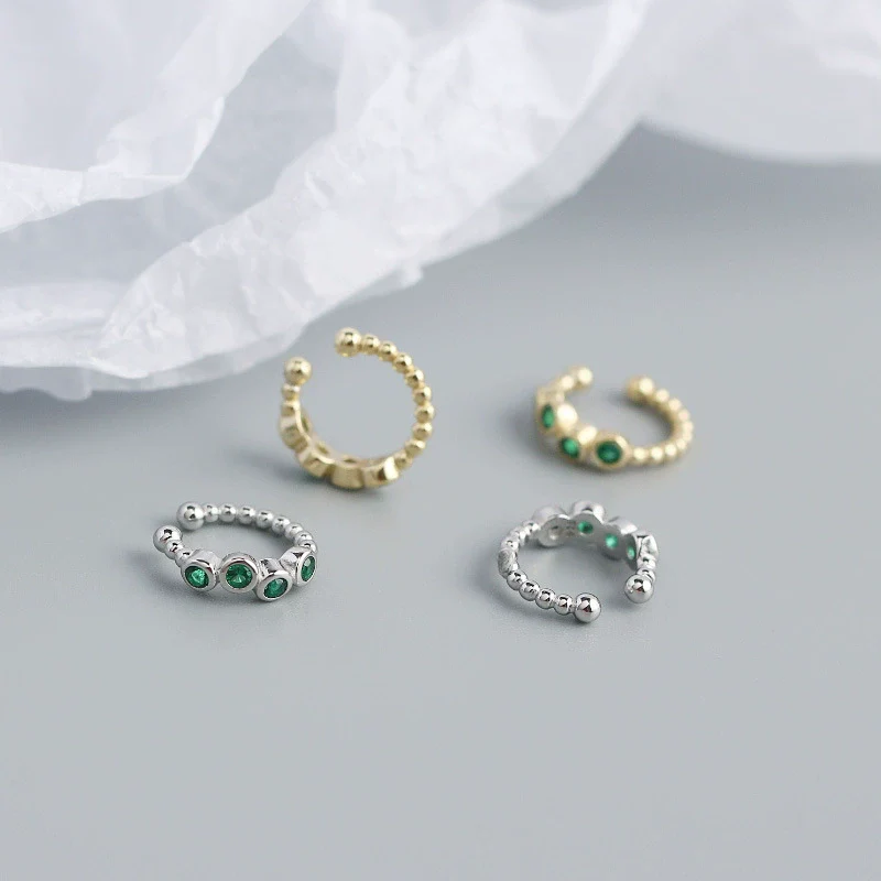 Wholesale Ear Clip S925 Sterling Silver Geometric Metal Wind For Women Electroplated - Image 4