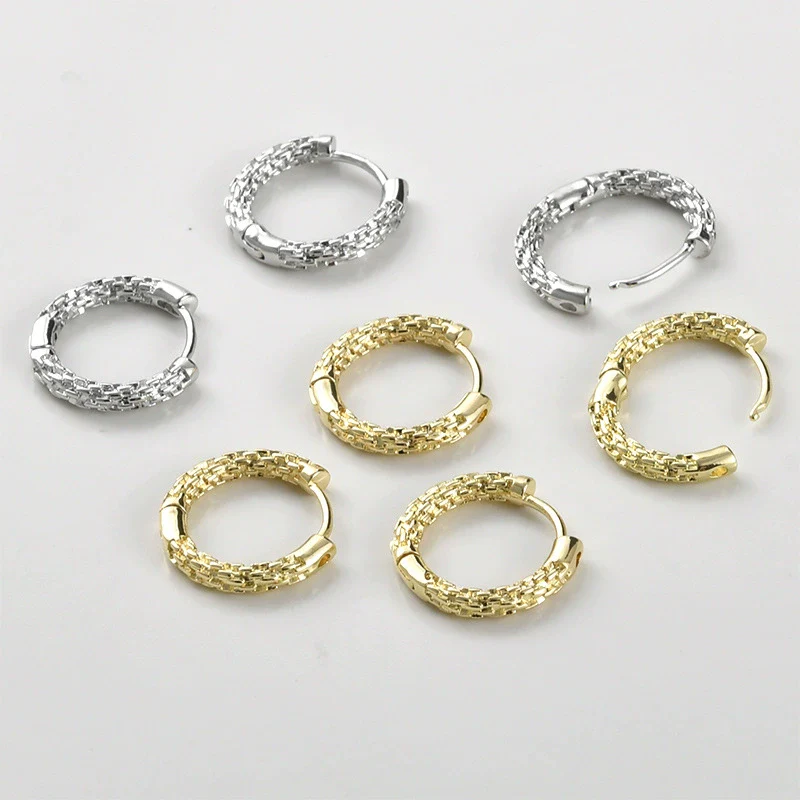 Wholesale Ear Jewelry Accessories Copper Electroplated Round Chainshaped Ring Ear Buckle Earrings - Image 3