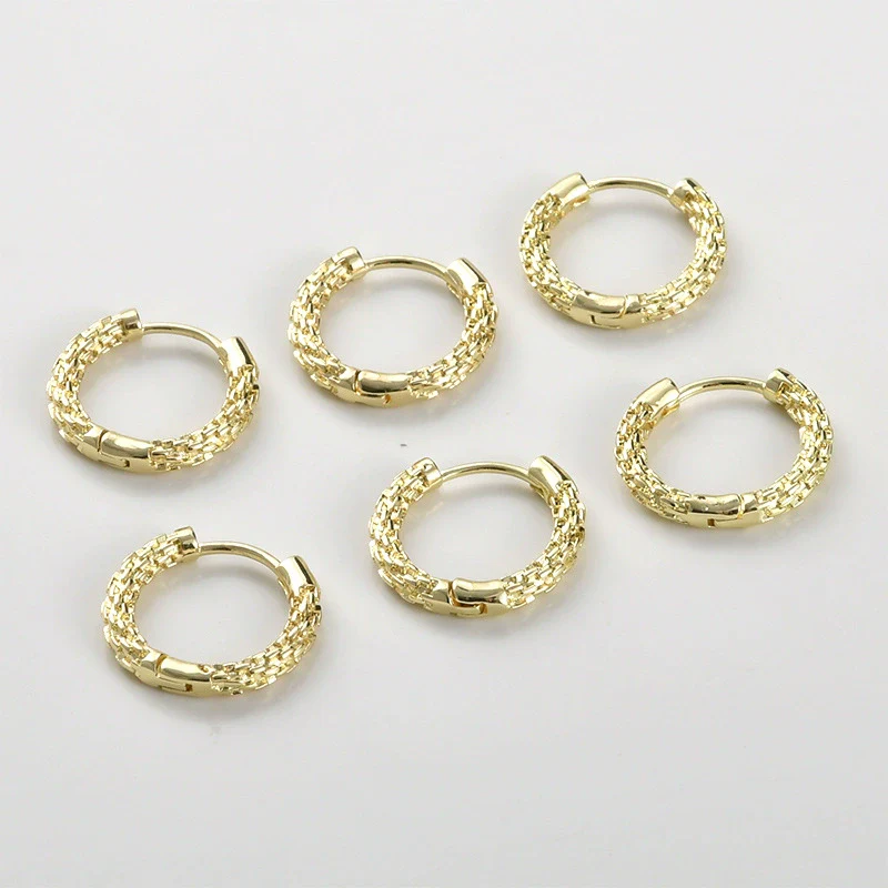 Wholesale Ear Jewelry Accessories Copper Electroplated Round Chainshaped Ring Ear Buckle Earrings - Image 4