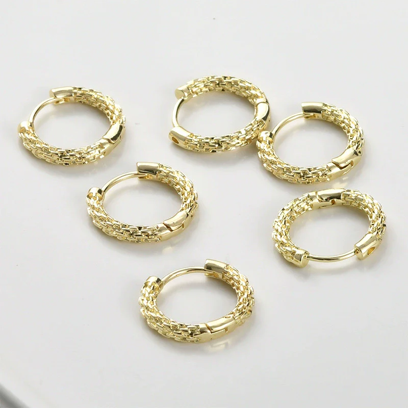 Wholesale Ear Jewelry Accessories Copper Electroplated Round Chainshaped Ring Ear Buckle Earrings - Image 6