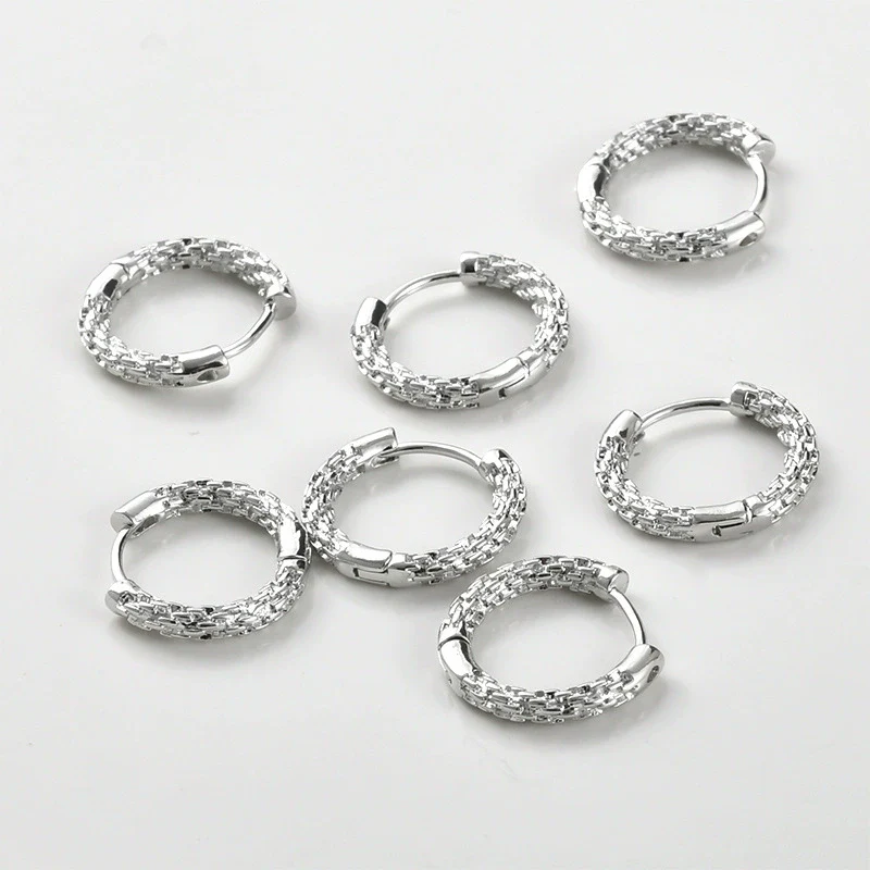 Wholesale Ear Jewelry Accessories Copper Electroplated Round Chainshaped Ring Ear Buckle Earrings - Image 7