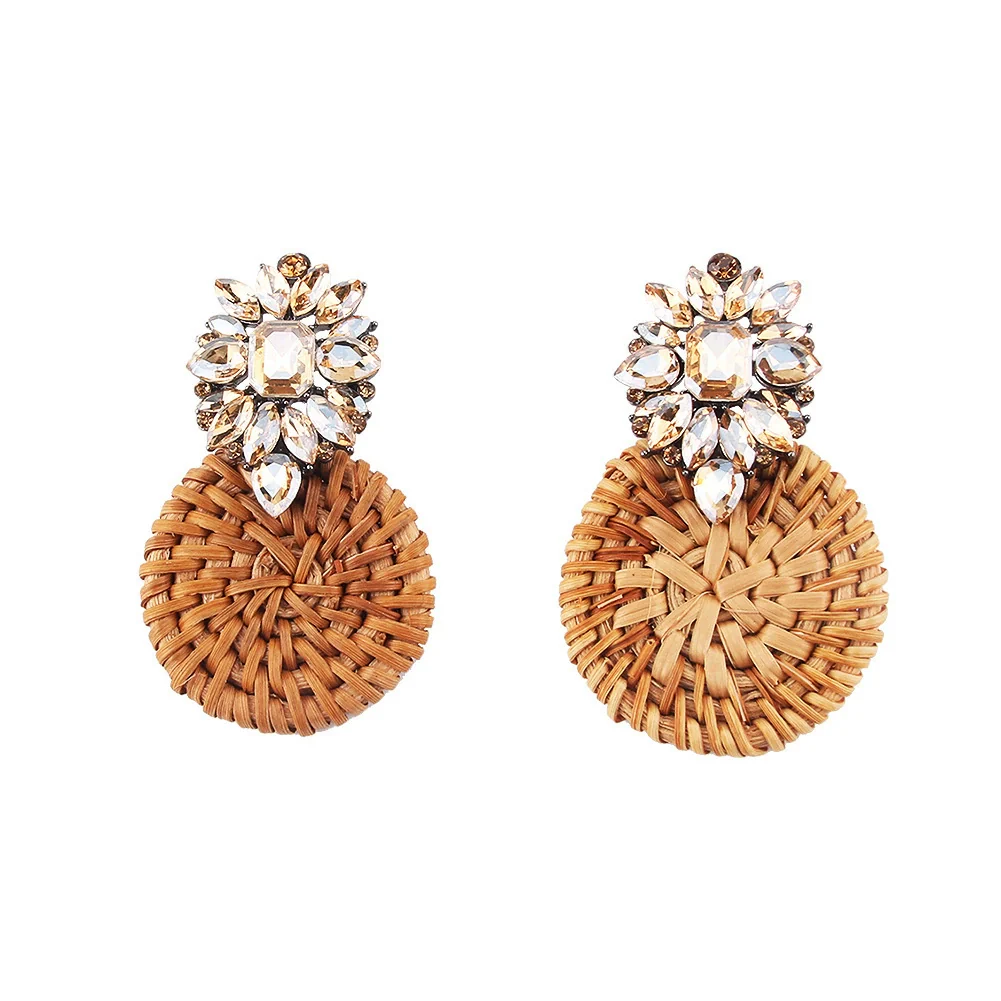 Wholesale Ear Jewelry Bamboo Woven Geometric Diamond Design - Image 10