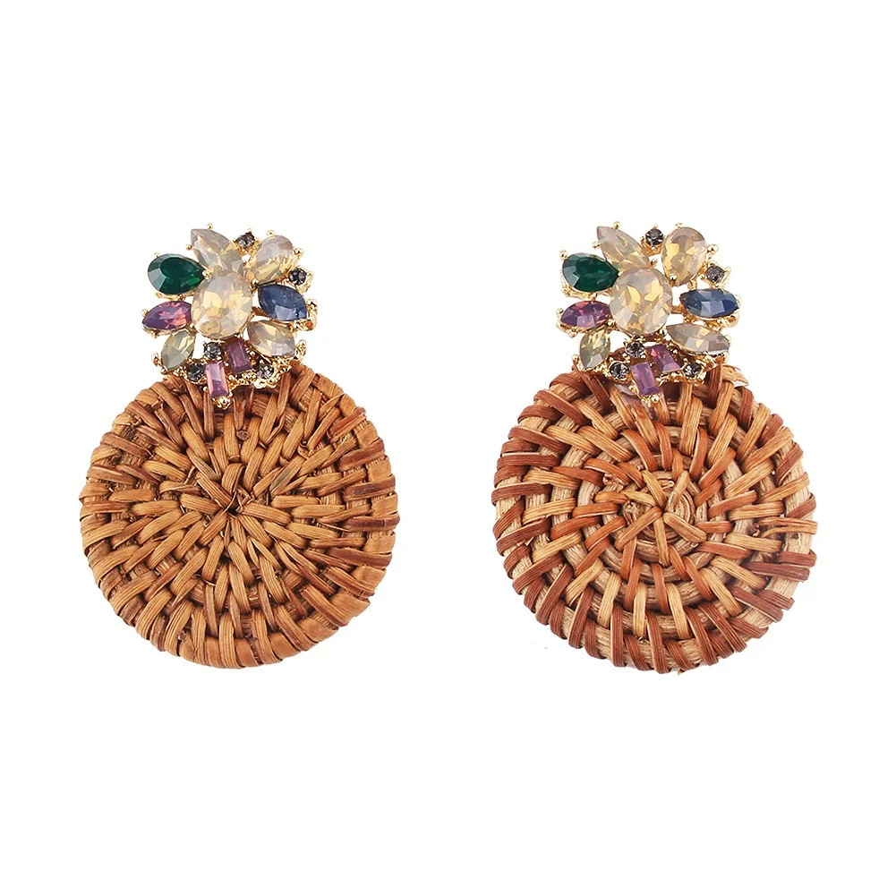 Wholesale Ear Jewelry Bamboo Woven Geometric Diamond Design - Image 11