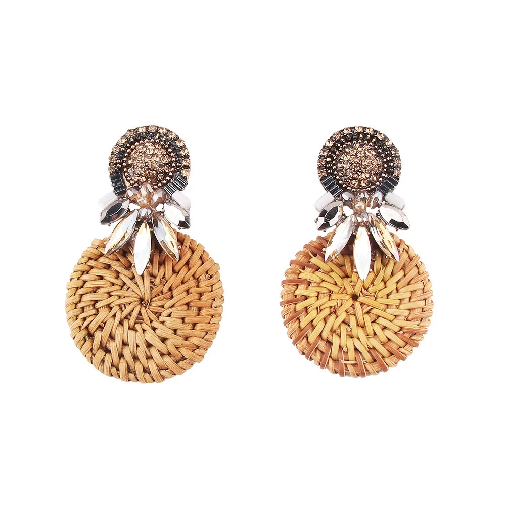 Wholesale Ear Jewelry Bamboo Woven Geometric Diamond Design - Image 12