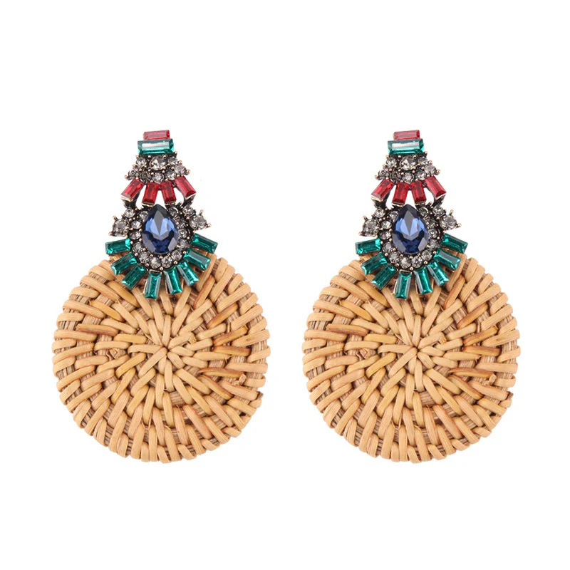 Wholesale Ear Jewelry Bamboo Woven Geometric Diamond Design - Image 13