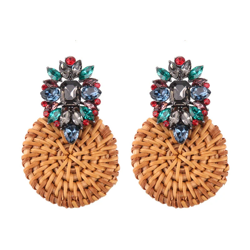 Wholesale Ear Jewelry Bamboo Woven Geometric Diamond Design - Image 14
