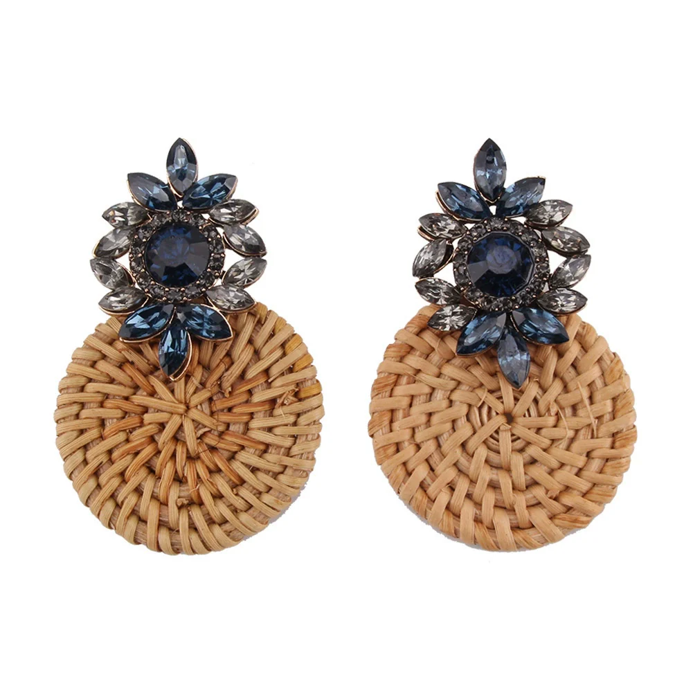 Wholesale Ear Jewelry Bamboo Woven Geometric Diamond Design - Image 2