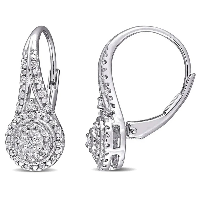 Wholesale Ear Jewelry Copper Geometric Round Earrings Inlaid Zircon Platinum Plated - Image 3