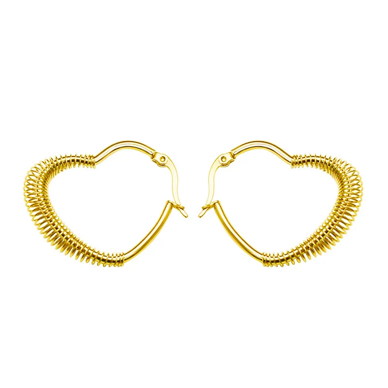 Wholesale Ear Jewelry 316L Stainless Steel Electroplated Peach Heart Retro Style - Image 5