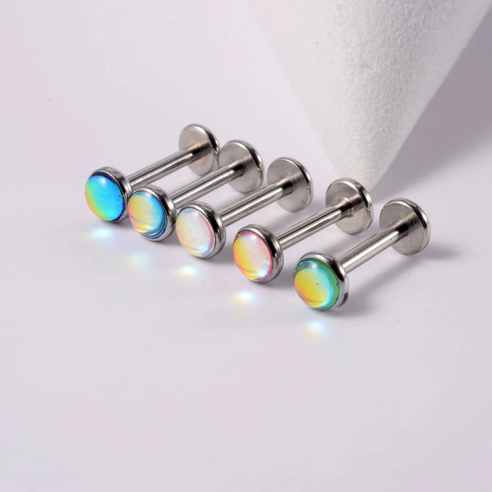 Wholesale Ear Nail Stainless Steel Gold Plated Inlaid With Artificial And Semiprecious Stones Geometric Style