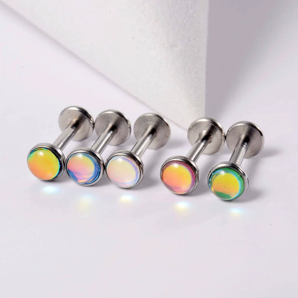 Wholesale Ear Nail Stainless Steel Gold Plated Inlaid With Artificial And Semiprecious Stones Geometric Style - Image 2