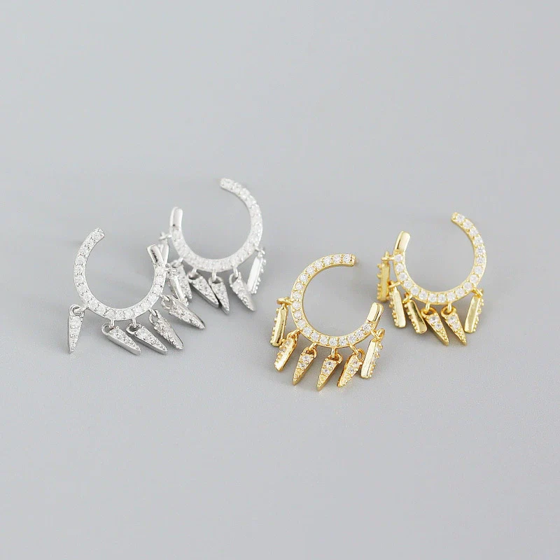 Wholesale Ear Stud Jewelry S925 Sterling Silver Geometric Design Electroplated For Women