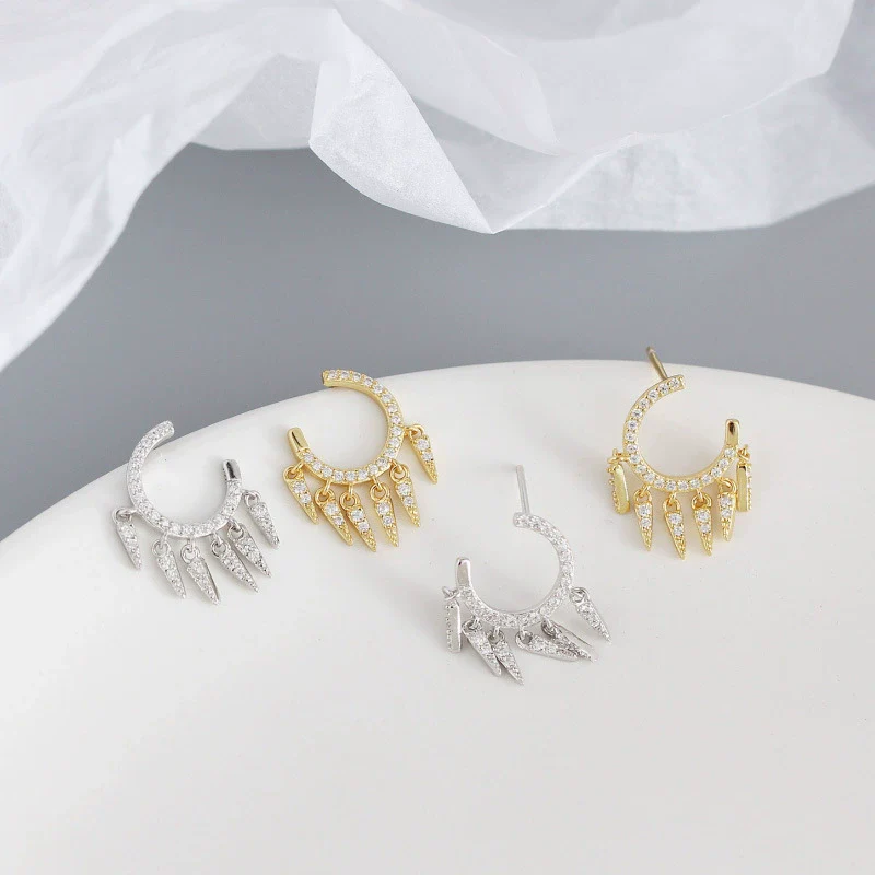 Wholesale Ear Stud Jewelry S925 Sterling Silver Geometric Design Electroplated For Women - Image 4