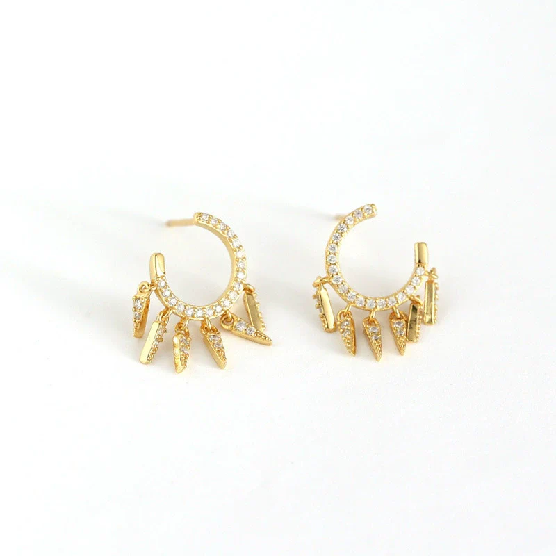Wholesale Ear Stud Jewelry S925 Sterling Silver Geometric Design Electroplated For Women - Image 5