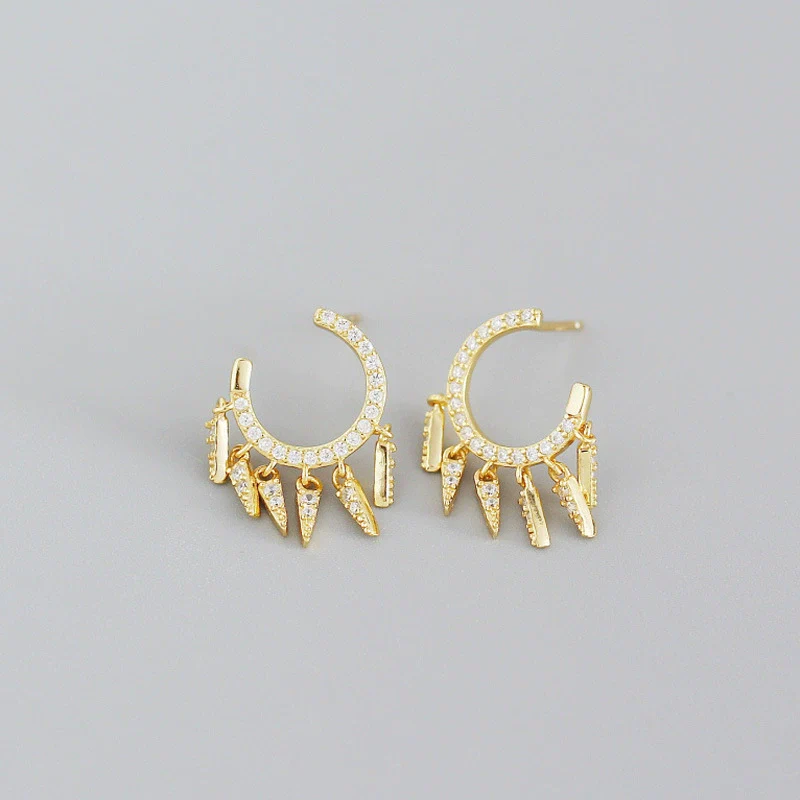 Wholesale Ear Stud Jewelry S925 Sterling Silver Geometric Design Electroplated For Women - Image 7