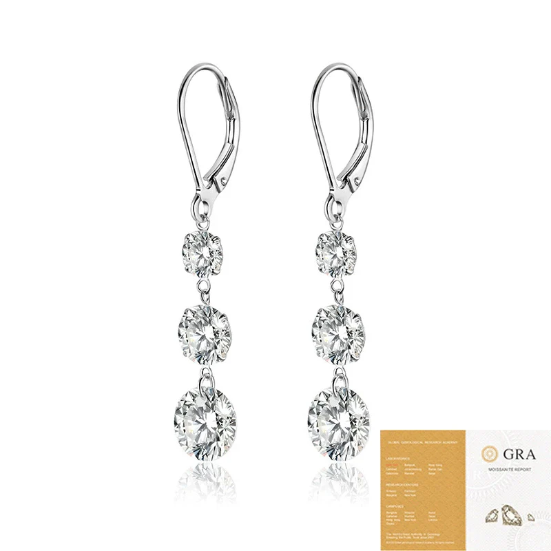 Wholesale Earrings 925 Silver Geometric Moissanite Inlay - Image 6