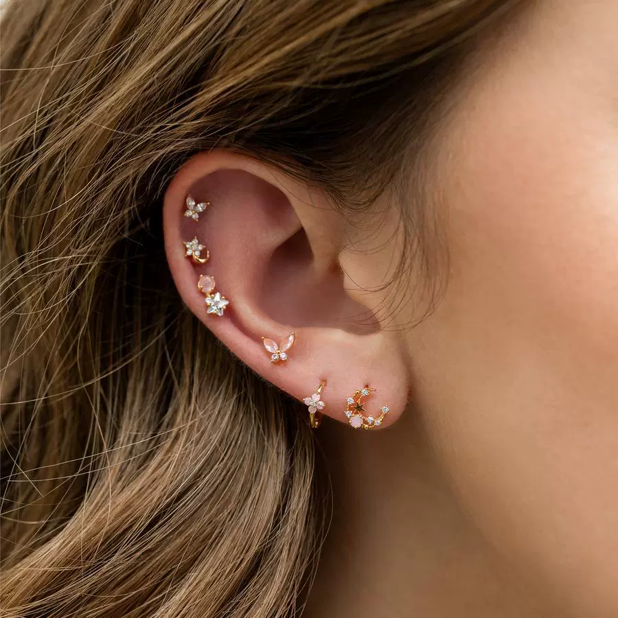 Wholesale Earrings Brass 18K Zircon Star Pattern Set - Image 4