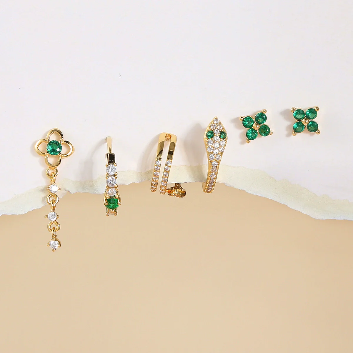 Wholesale Earrings Brass Plant Flowers Style Flower Modeling Electroplating - Image 3