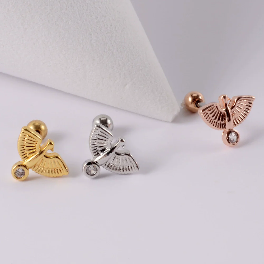 Wholesale Earrings Copper Candycolored Dreamchasing Dragonfly Animal Electroplated Heart Shape - Image 6