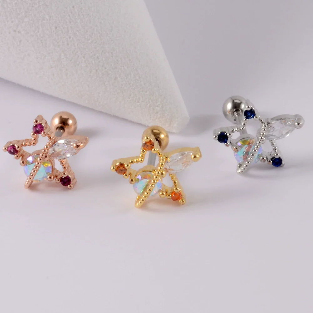 Wholesale Earrings Copper Candycolored Dreamchasing Dragonfly Animal Electroplated Heart Shape - Image 9