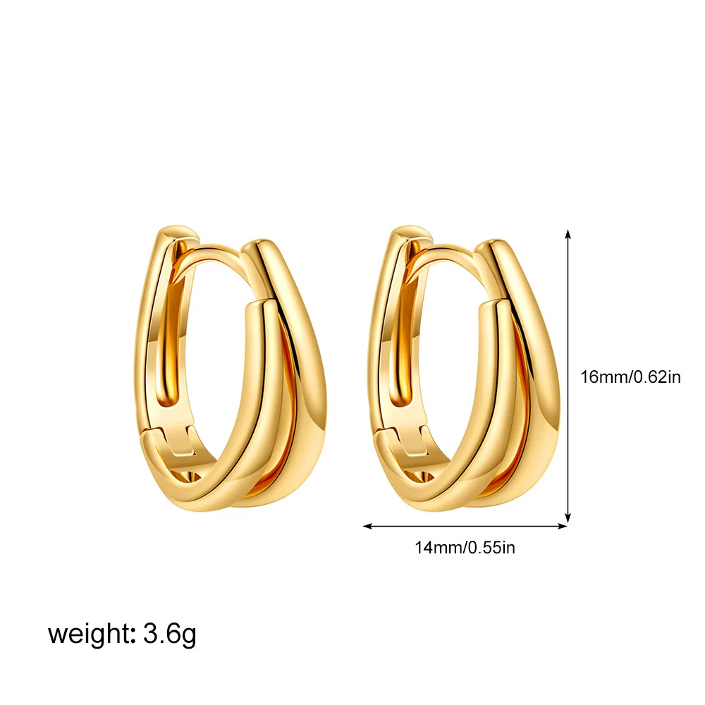 Wholesale Earrings Copper Electroplating U Shape Geometric Style For Women - Image 6