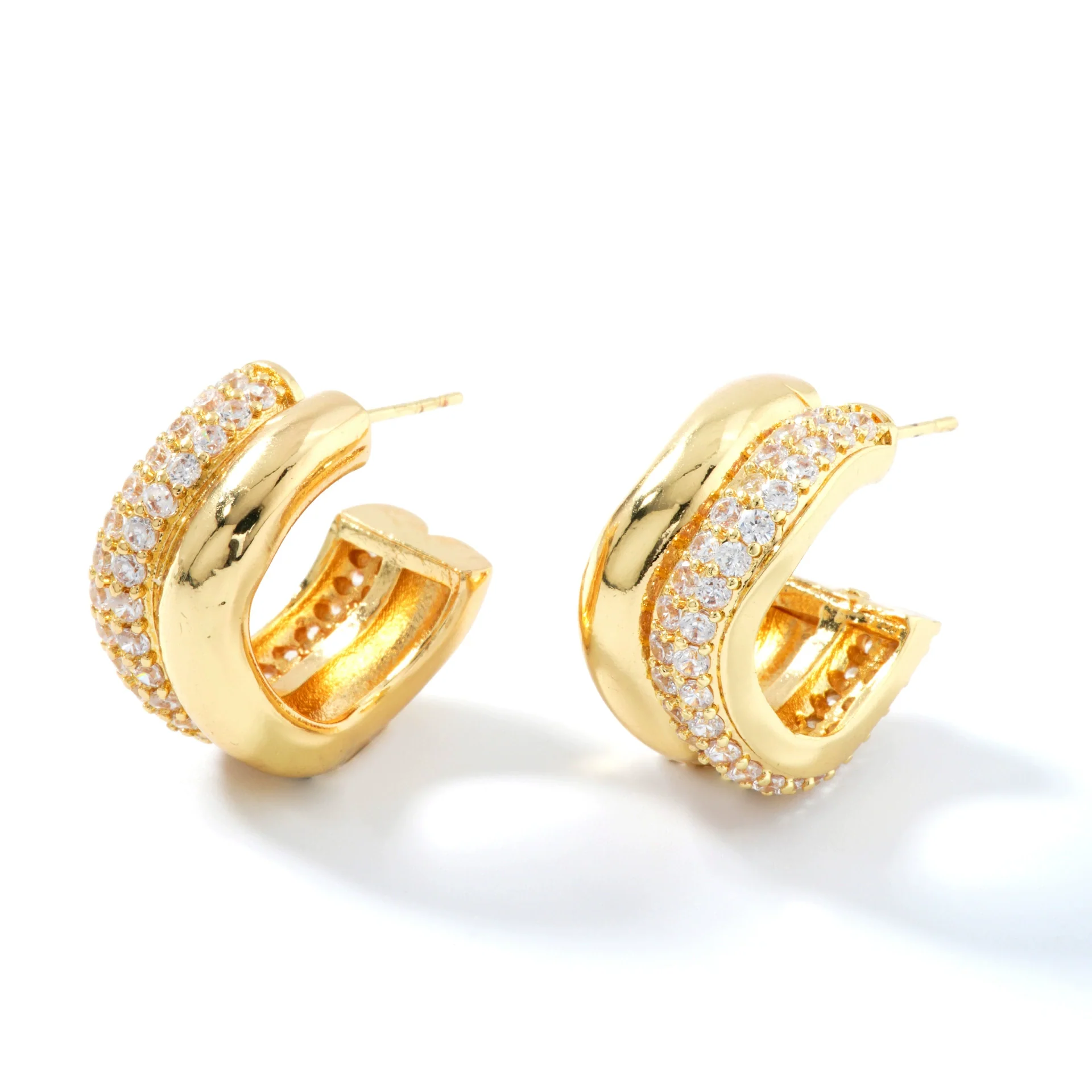Wholesale Earrings Copper Geometric Crescentshaped Electroplating Elegant Retro Women's - Image 5