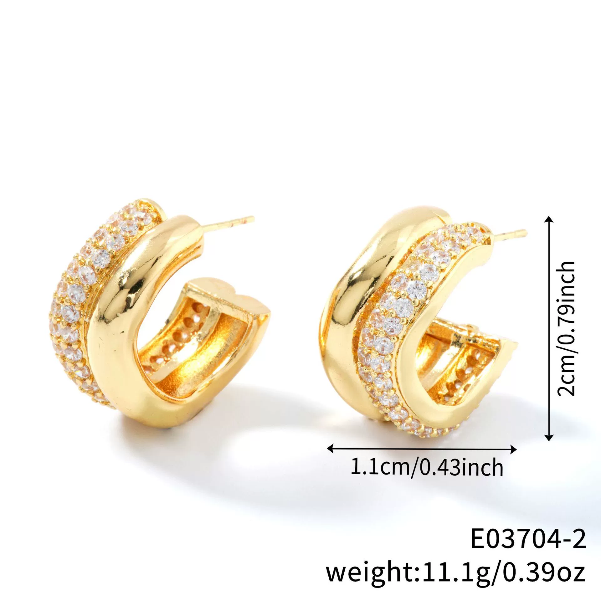 Wholesale Earrings Copper Geometric Crescentshaped Electroplating Elegant Retro Women's - Image 7