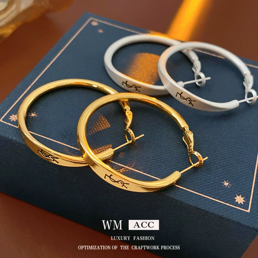 Wholesale Earrings Copper Geometric Letter Electroplated Highend For Women