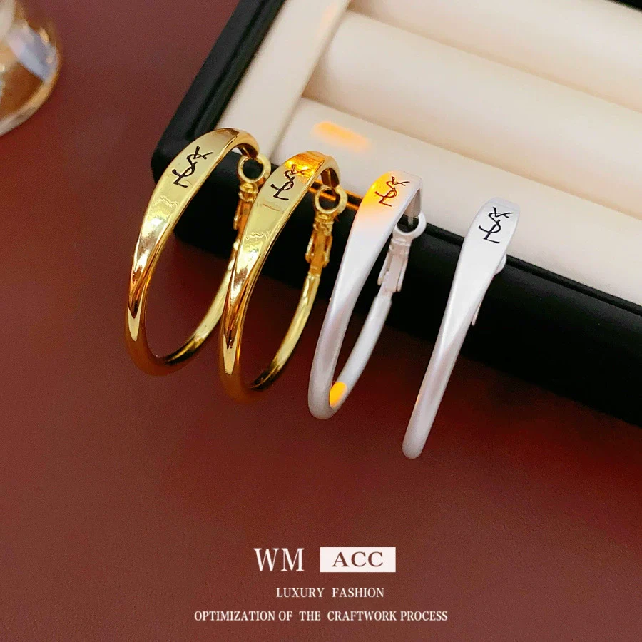 Wholesale Earrings Copper Geometric Letter Electroplated Highend For Women - Image 3
