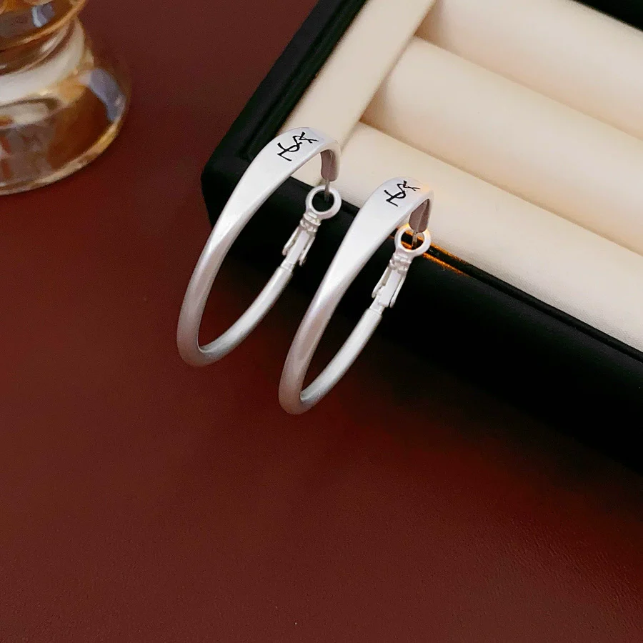 Wholesale Earrings Copper Geometric Letter Electroplated Highend For Women - Image 6