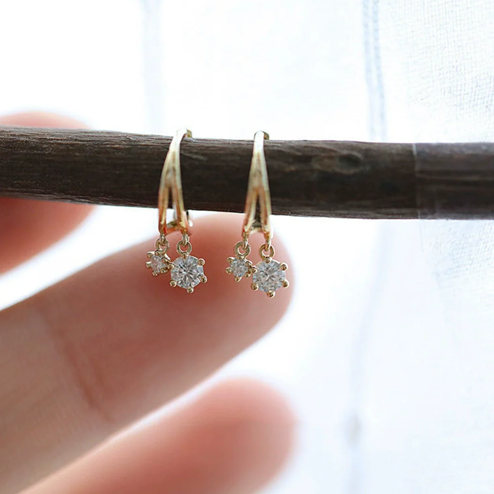 Wholesale Earrings Copper Geometric Zircon Flowers - Image 6