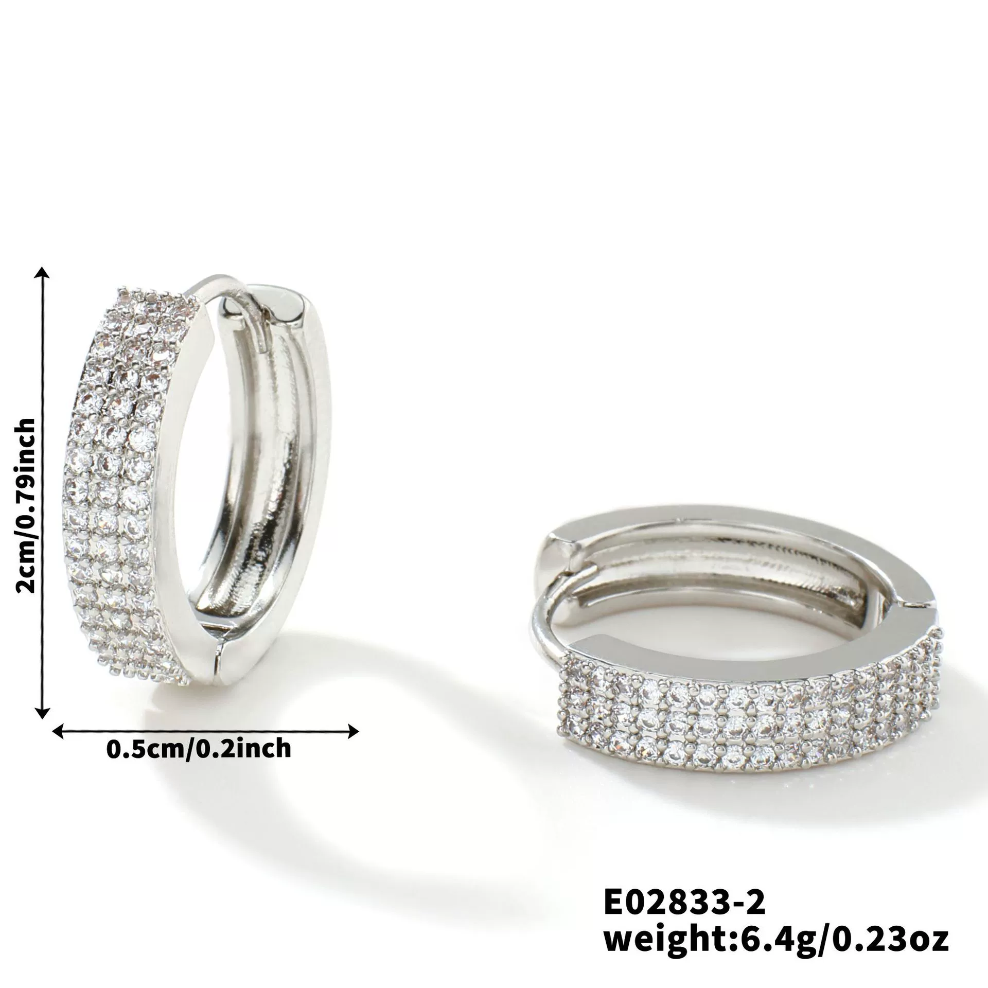Wholesale Earrings Copper Geometric Zircon Inlaid Retro Light Luxury Minimalist Style - Image 7