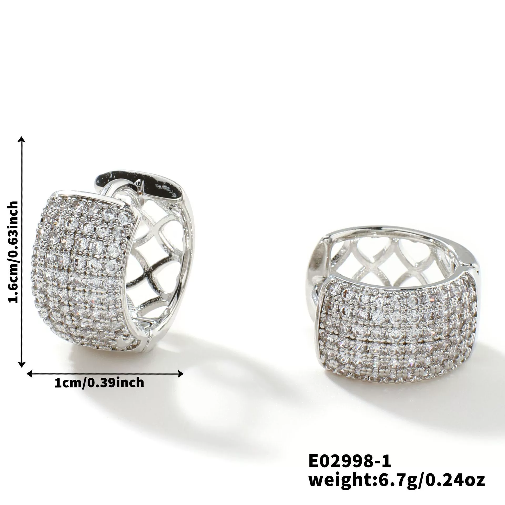 Wholesale Earrings Copper Geometric Zircon Inlaid Retro Light Luxury Minimalist Style - Image 9