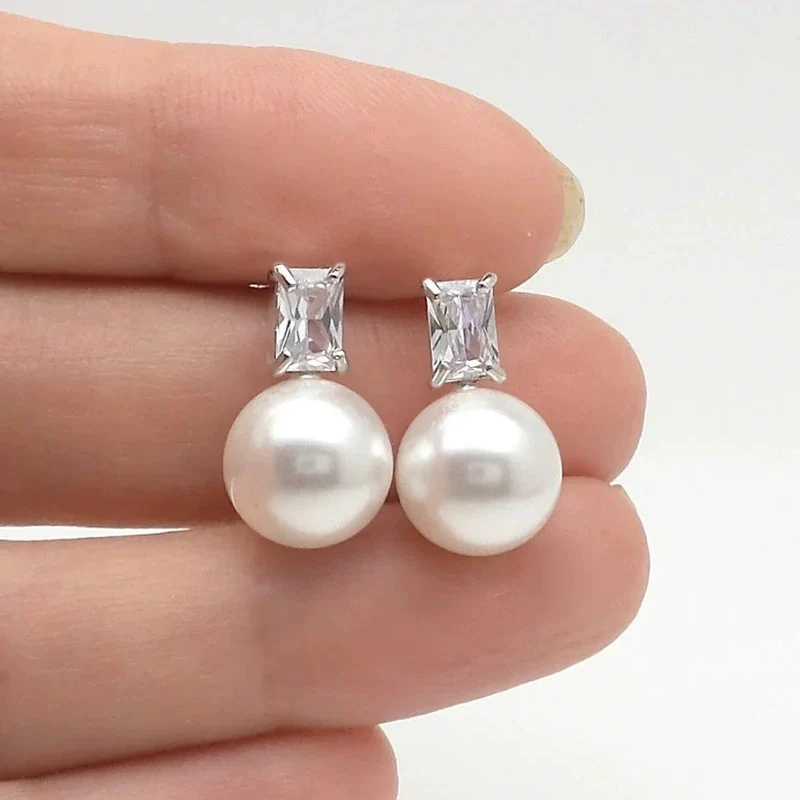Wholesale Earrings Copper Imitation Pearl Geometric Minimalist Style