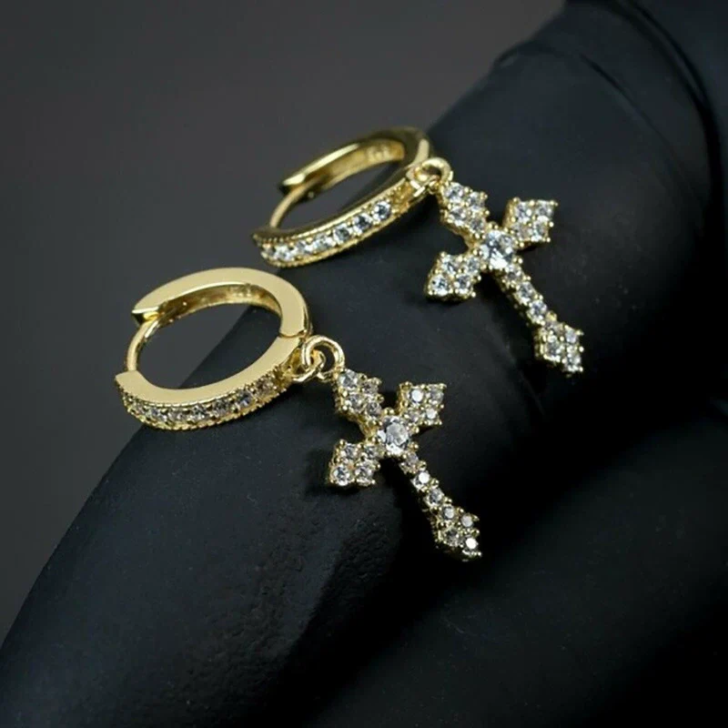Wholesale Earrings Copper Inlaid With Zircon Geometric Styling For Women - Image 2