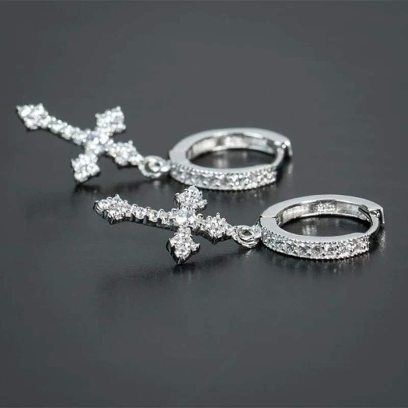 Wholesale Earrings Copper Inlaid With Zircon Geometric Styling For Women - Image 3