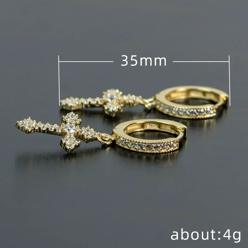 Wholesale Earrings Copper Inlaid With Zircon Geometric Styling For Women - Image 4