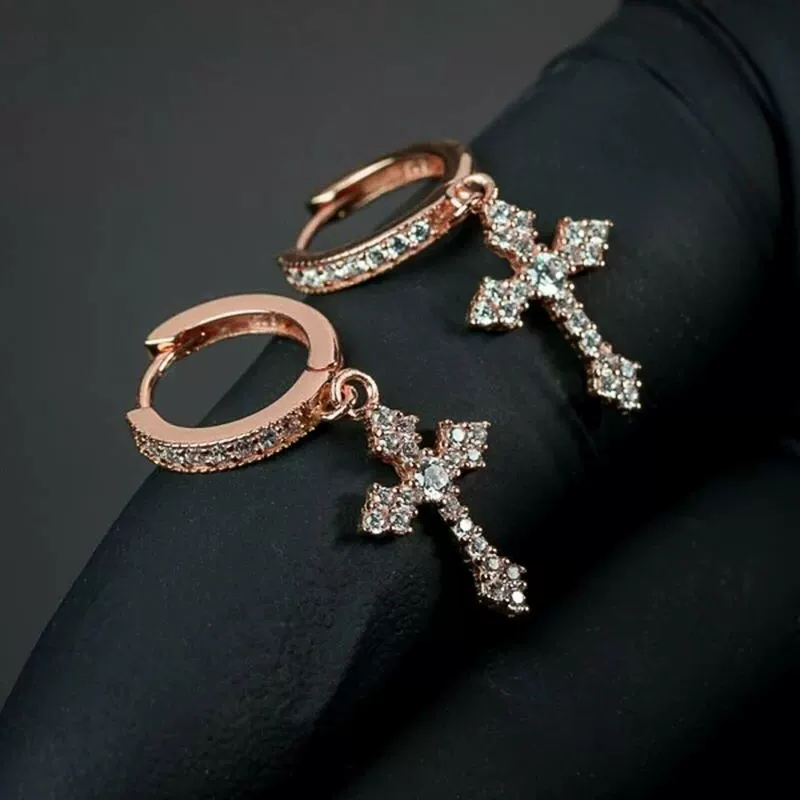 Wholesale Earrings Copper Inlaid With Zircon Geometric Styling For Women - Image 7