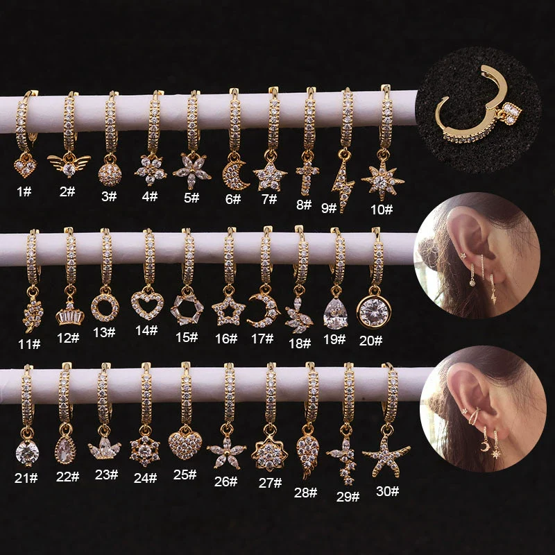 Wholesale Earrings Copper Inlaid Zircon Flowers Fashion